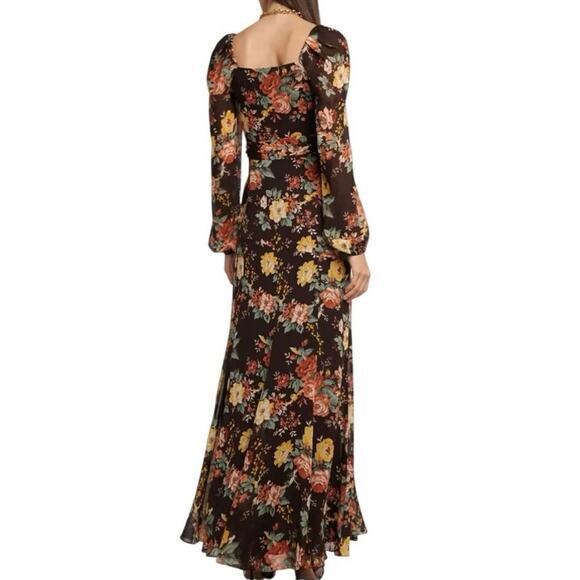 NWT Veronica Beard Floral Flower Silk Long Sleeve Dress Pink Boho Women 4 - Picture 4 of 17